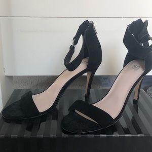 Black suede heels